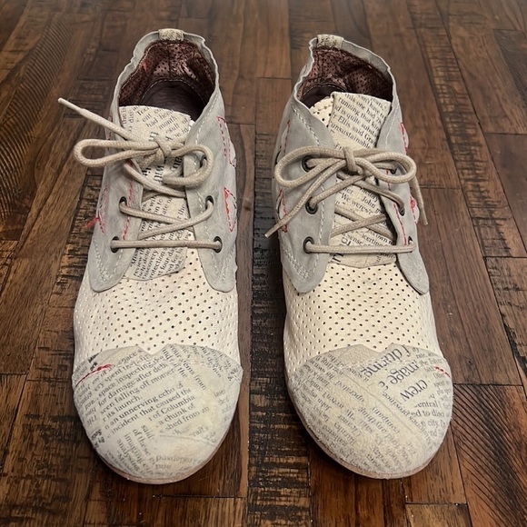 VTG Clocharme Ankle Bootie newsprint cap toe lace up 80’s size 37 - Picture 3 of 16